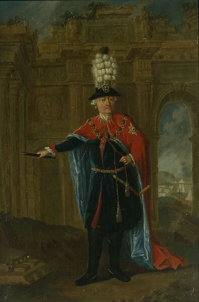 Frederick the Great dressed in the costume of the Order of the Black Eagle (oil on panel)