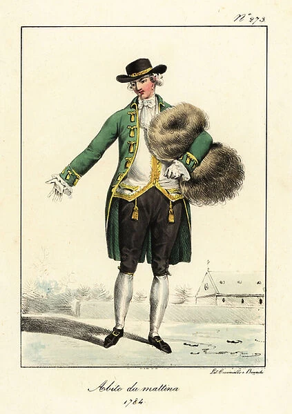 French gentleman in casual morning outfit, 1784. 1825 (lithograph)
