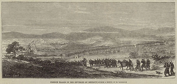 French Troops in the Environs of Beyrout (engraving)
