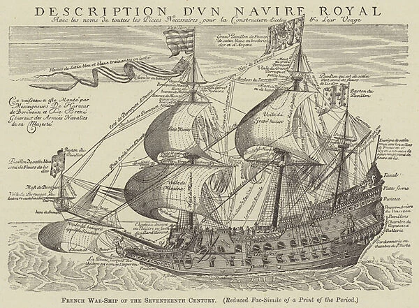 French War-Ship of the Seventeenth Century (engraving)