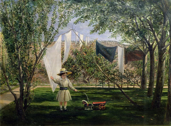 A Garden Scene, with a boy, the artists son George Dunlop Leslie, 1840