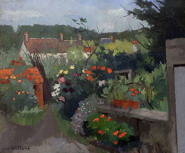 The Gardens at Souppes-sur-Loing, Seine-et-Marne (oil on cardboard)