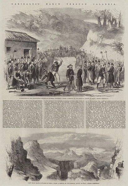 Garibaldis March through Calabria (engraving)