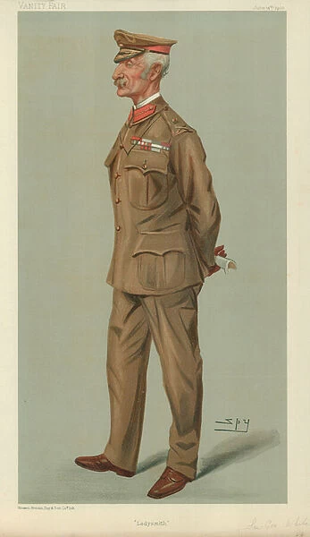 General Sir George Stuart White, Ladysmith, 14 June 1900, Vanity Fair cartoon (colour litho)