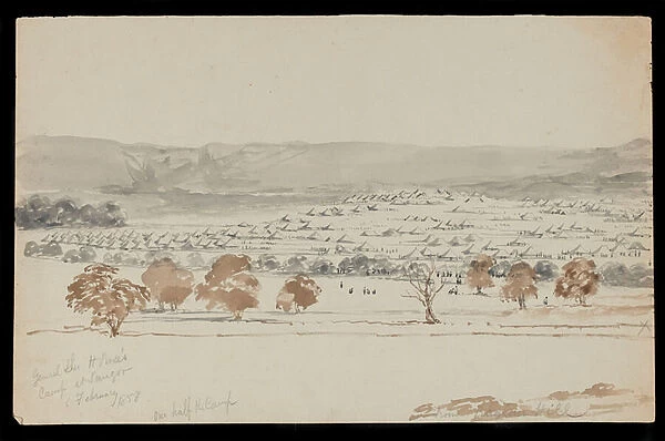 General Sir Hugh Roses Camp at Saugor, 6 February 1858 (drawing)