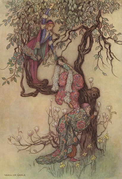 Geoffrey Chaucer, The Merchants Tale (colour litho)