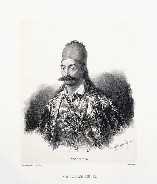 Georgios Karaiskakis (Greek hero), 1828-1831 (tinted lithograph)