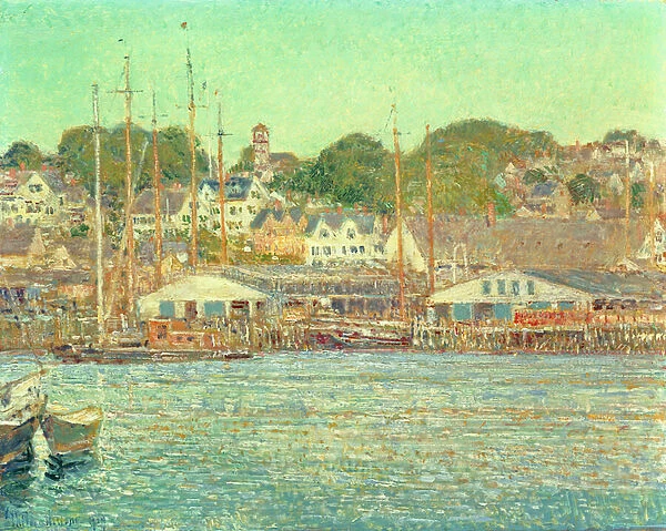 Gloucester Harbour, 1917 (oil on board)