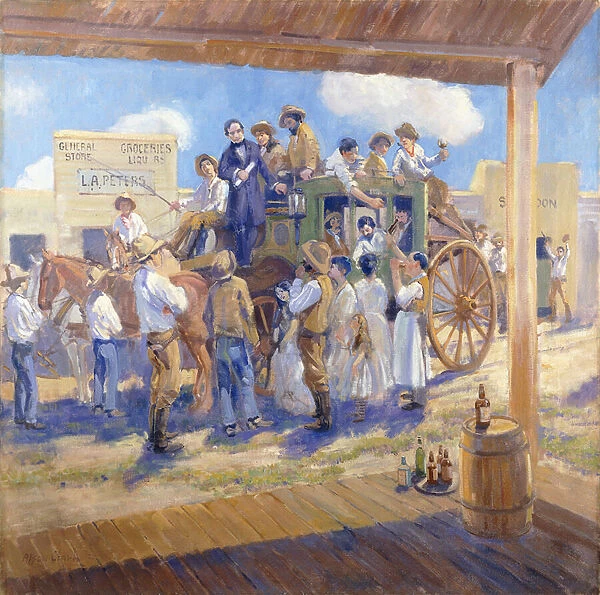 Governor Burnett Delivering the Charter of Statehood to San Jose, California, c.1925 (oil on canvas)