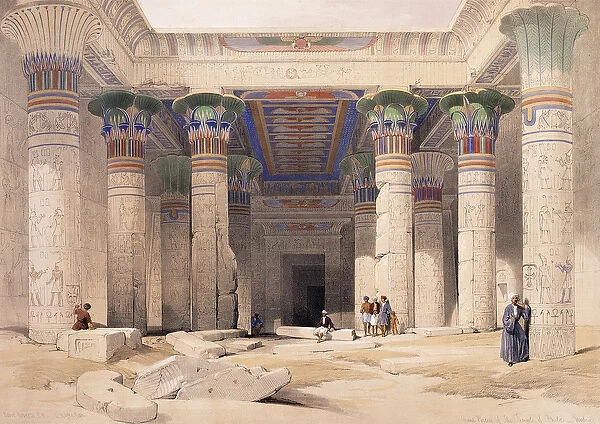 Grand Portico of the Temple of Philae - Nubia, 1842-1849 (tinted lithograph)