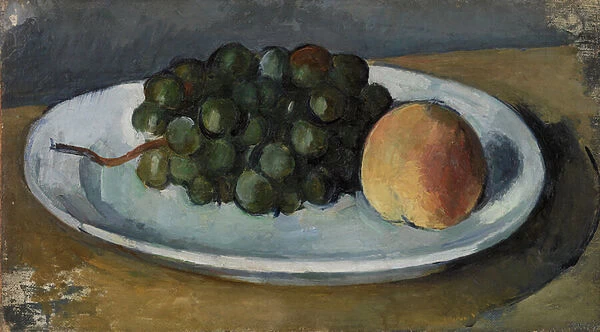 Grapes and Peach on a Plate, 1877-79 (oil on canvas)
