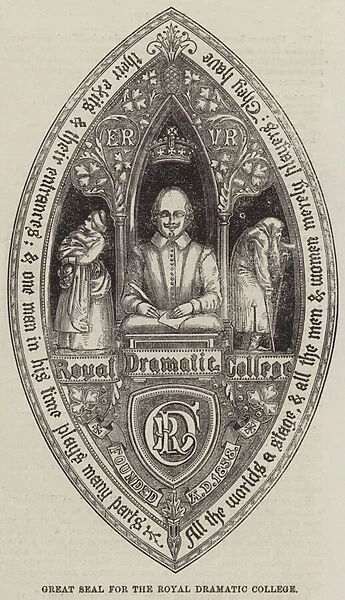 Great Seal for the Royal Dramatic College (engraving)