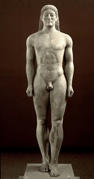 Greek Art: Funerary Statue of Kouros from the Archaic Period - Coming from Anavyssos