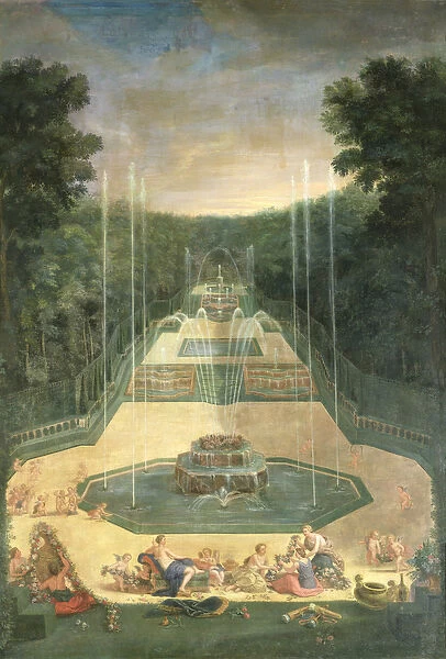 The Groves of Versailles. View of the Three Fountains with Venus and Cherubs Practising with Bows