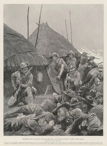 Guarding Boer Prisoners between the First and Second Actions of 6 June near Reitz (litho)