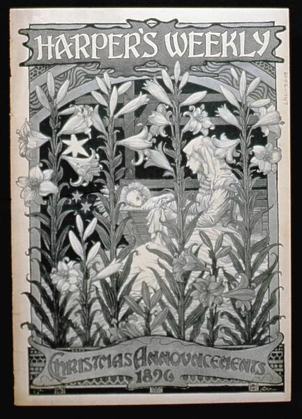 Harpers Weekly, Christmas Announcements 1896 (litho)