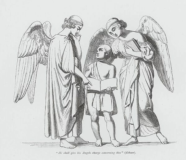 'He shall give his Angels charge concerning thee' (engraving)