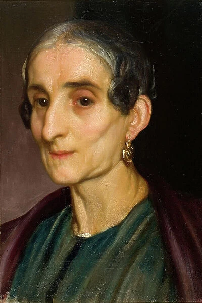 Head of an Old Italian Woman, c.1850 (oil on canvas)