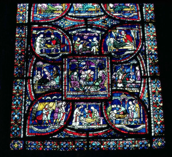 One of the Healing Miracle windows at the cathedral (stained glass)