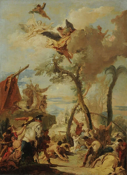 The Hebrews gathering manna in the desert, c.1740 (oil on canvas)