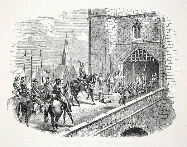 Henry Earl of Richmonds (afterwards Henry VII) entrance into Shrewsbury over