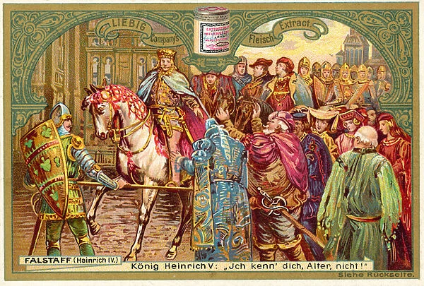 Henry V rejects Falstaff (chromolitho)