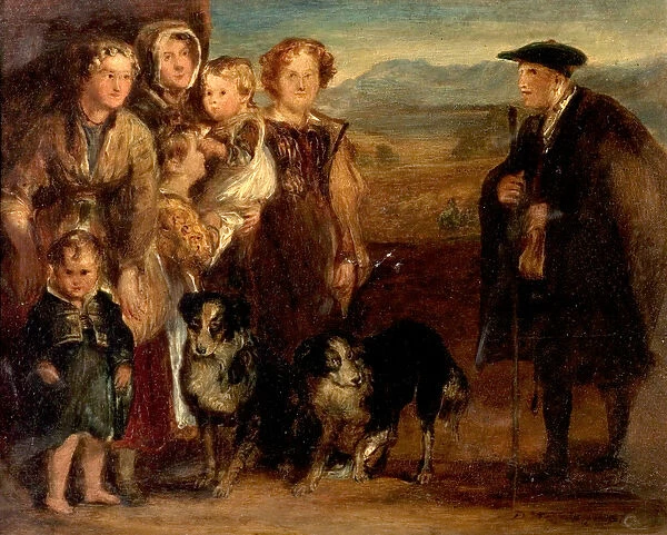 A Highland Family, 1823 (oil on wood)