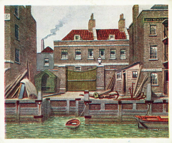 Historic Places from Dickens' Classics: Quilp's Wharf by the Tower, London (colour litho)