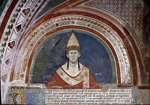 History of Saint Francis of Assisi: representation of Pope Innocenzo III