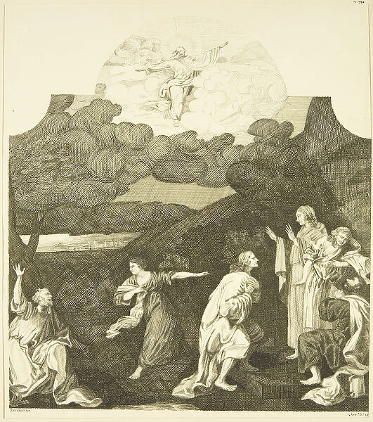 Hogarths Altarpiece - The Ascension, 1824 (pen & ink on paper)