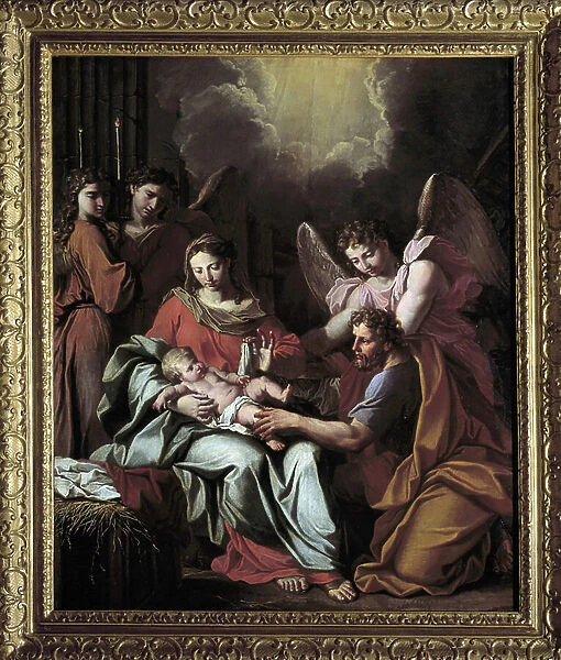 The Holy Family. Painting by Reynaud Levieux (1613-1694). Oil on canvas, 17th century. Church, Marsillargues (Herault)