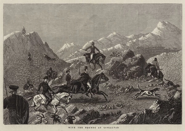 With the Hounds at Gibraltar (engraving)
