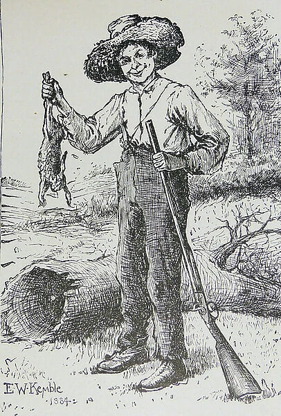 Huck Finn, orphaned waif of the backwoods