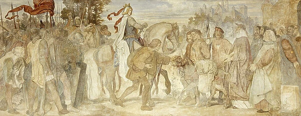 I am searching for my Donkey, Wartburg Castle, c. 1854  /  55 (fresco)