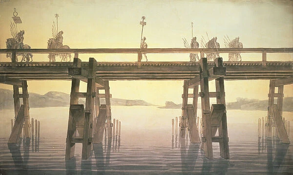 Il Ponte di Cesare, 1814 (pen & ink with w  /  c on paper)
