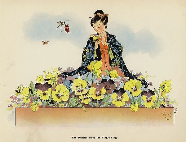 Illustration for The Adventures of a Japanese Doll (colour litho)