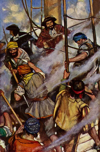 Illustration for The Book of Pirates (colour litho)