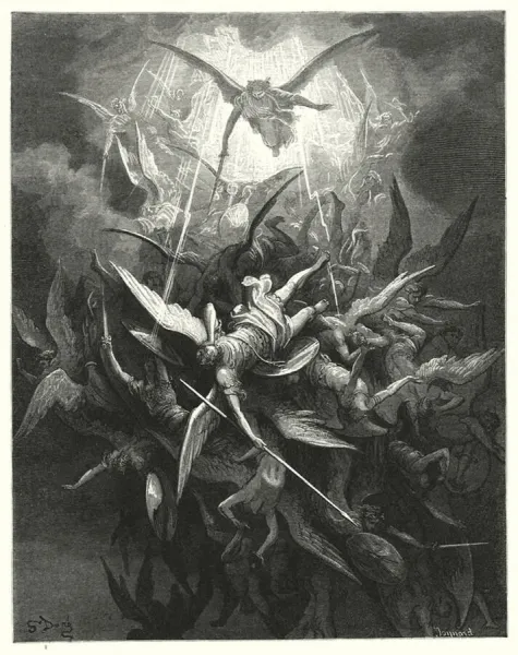 Gustave Dore's Paradise Lost Print: Book I, lines 44-45. Art