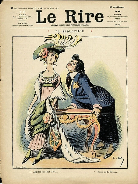 Illustration in Le Rire, 30  /  03  /  12 - the seductress (engraving)