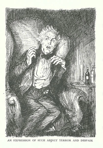 Illustration for R L Stevenson's The Strange Case of Dr Jekyll & Mr Hyde (litho)