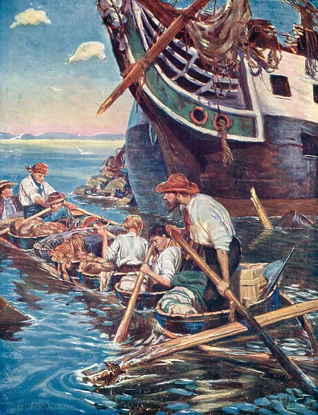 Illustration for The Swiss Family Robinson (colour litho)