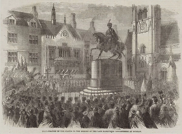 Inauguration of the Statue to the Memory of the late Marquis of Londonderry at Durham (engraving)