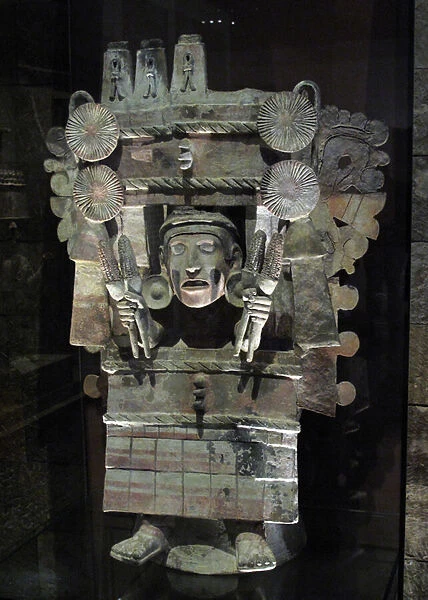 Incense burner in the form of the goddess of agriculture Chicomecoatl, Tlahuac