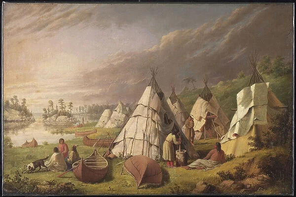 Indian Encampment on Lake Huron, c. 1845 (oil on canvas)