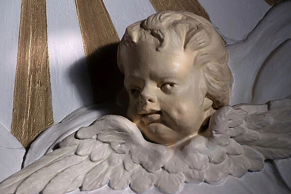 Inside view, southern side altar, 1776-1800, detail, angel heads
