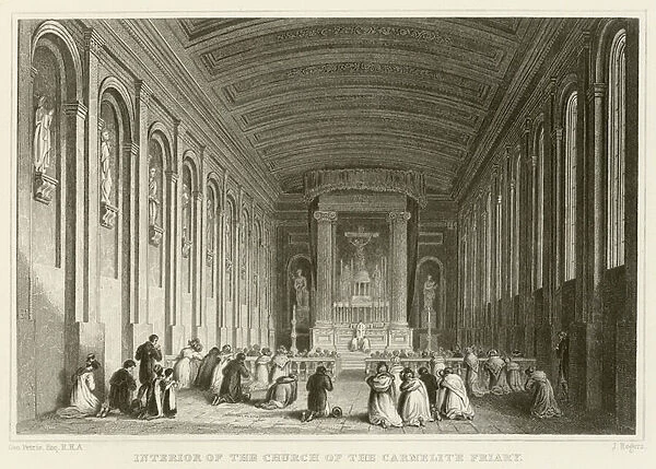 The interior of the Church of the Carmelite Friary (engraving)
