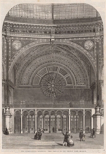 The International Exhibition; West porticos of the western dome (engraving)