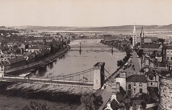 Inverness from the Castle (litho)