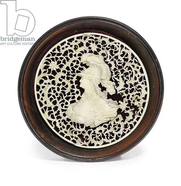 An ivory medallion of Empress Catherine the Great, late 18th century (ivory, velvet