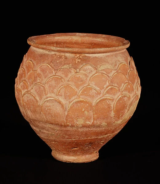 Jar decorated with overlapping applied scales, found in Gaul (ceramic)